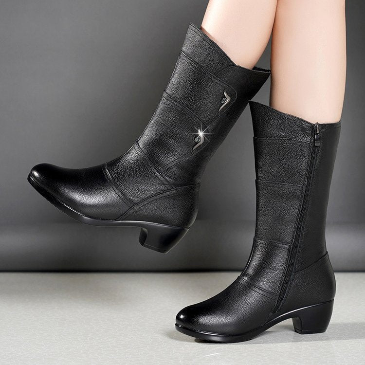 Damen-Stiefeletten mit Plateausohle und halbhoher Wadenhöhe 