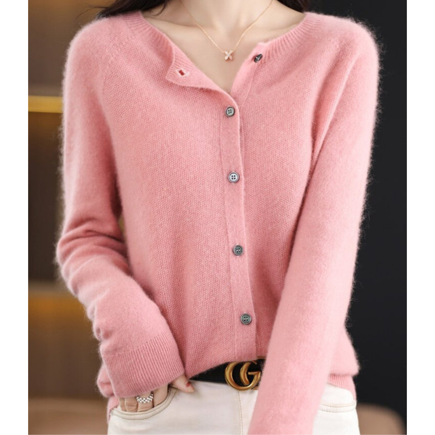 Veronica | Damen-Strickpullover mit Rundhalsausschnitt 