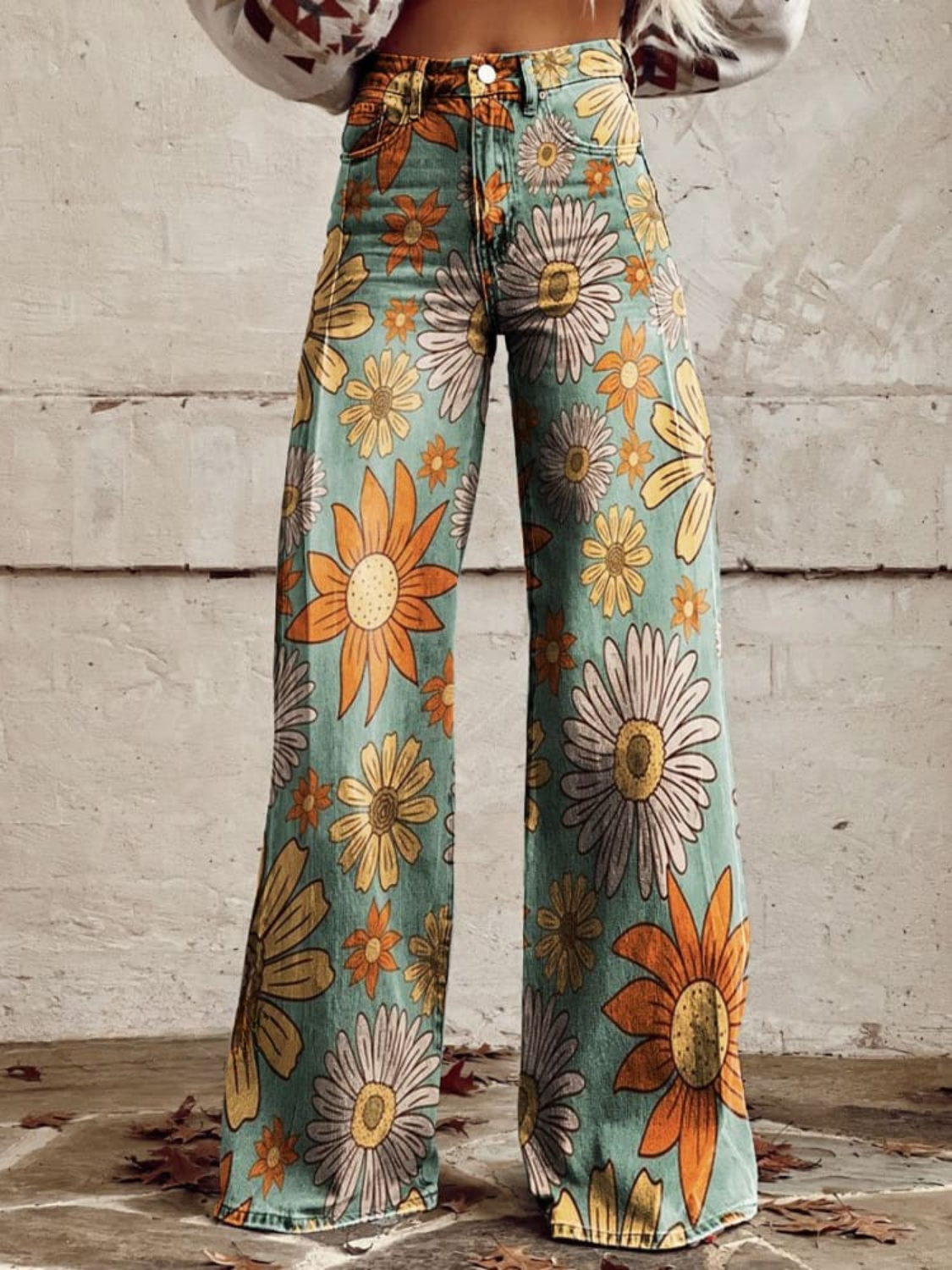Scarlett – Hose mit weitem Bein und Vintage-Blumendruck