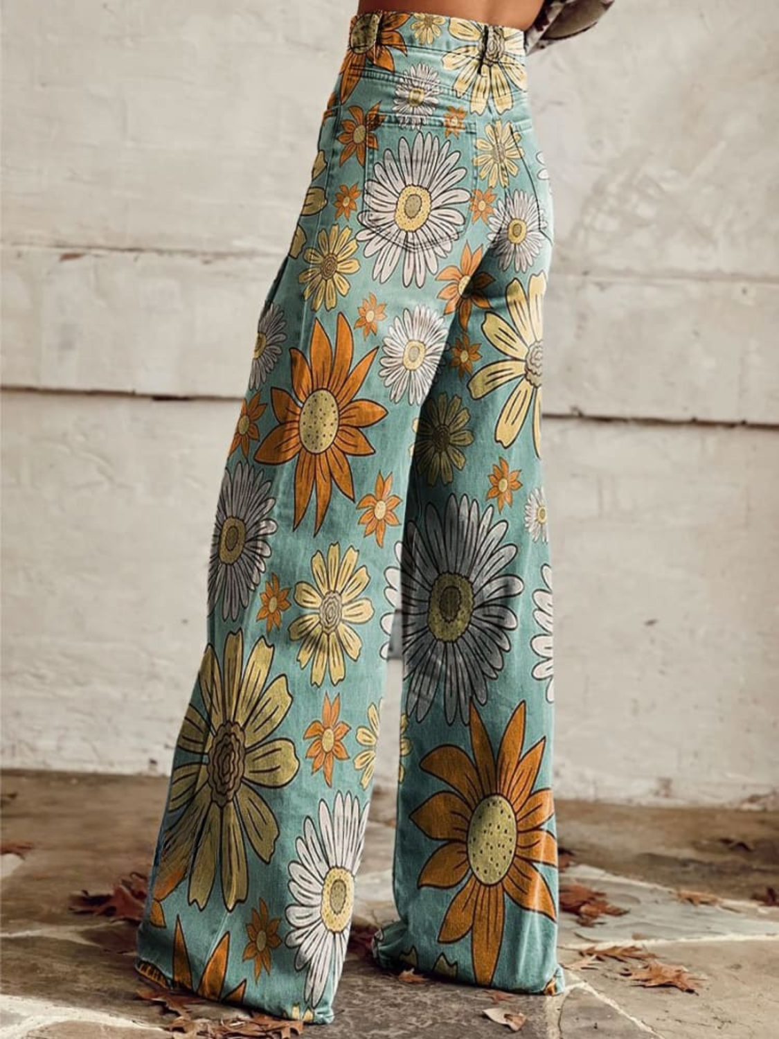 Scarlett – Hose mit weitem Bein und Vintage-Blumendruck