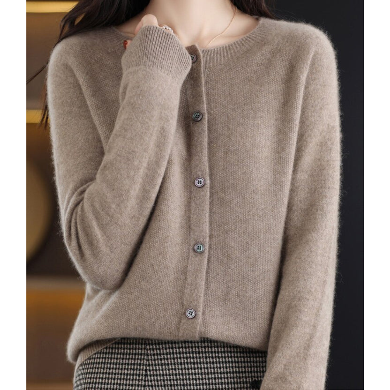Veronica | Damen-Strickpullover mit Rundhalsausschnitt 