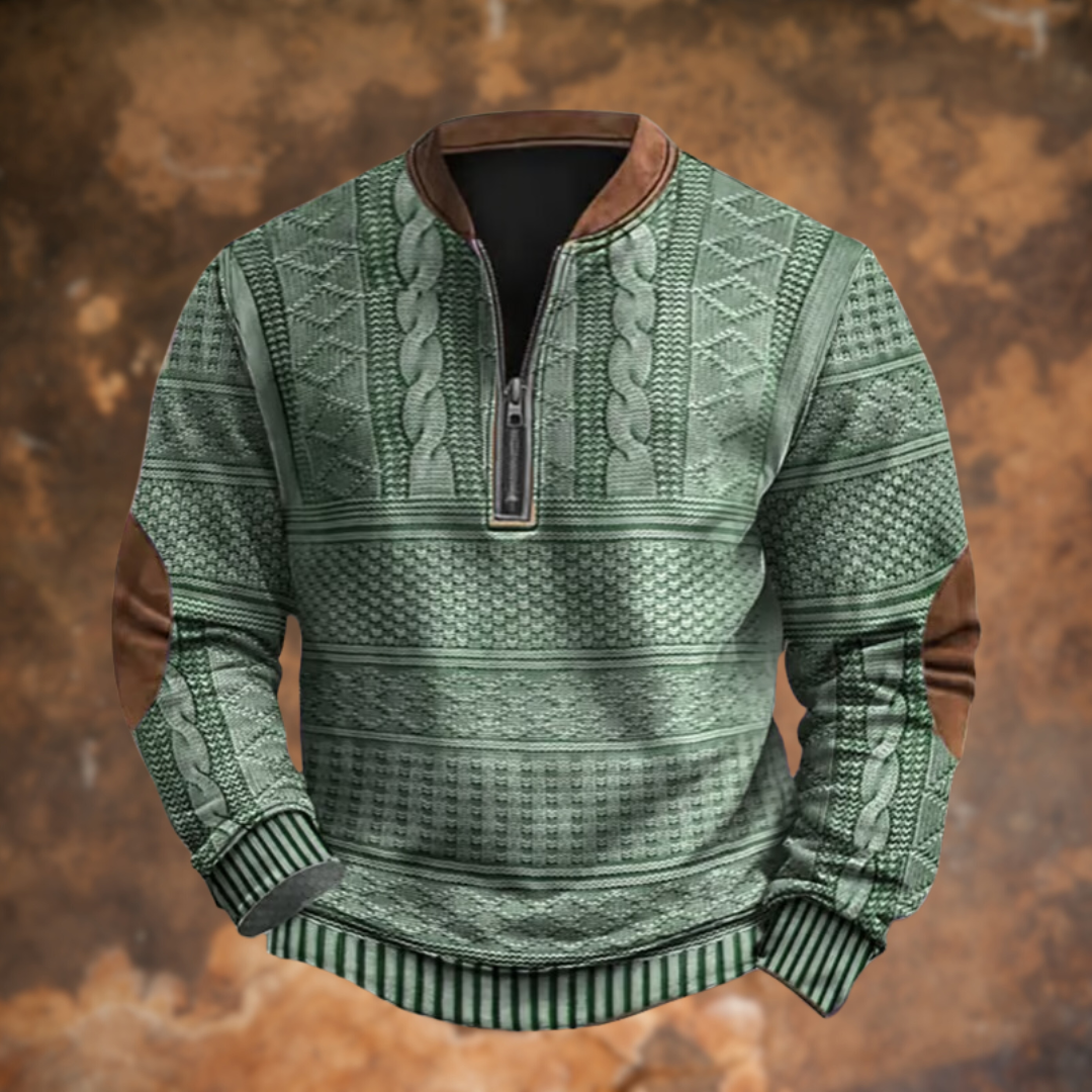 Anton – Strickpullover mit Reißverschluss-Detail 