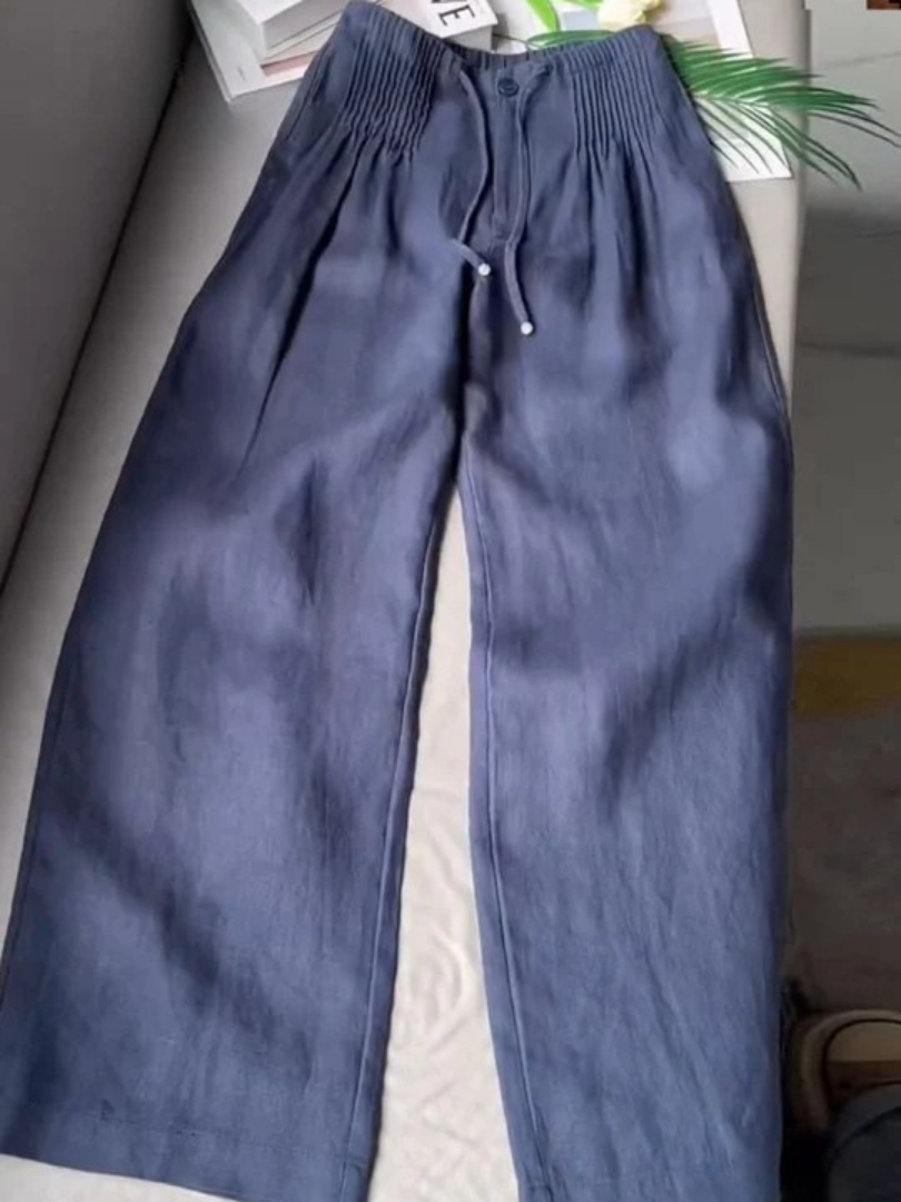 Camille – Locker sitzende Hose aus Baumwolle und Leinen 