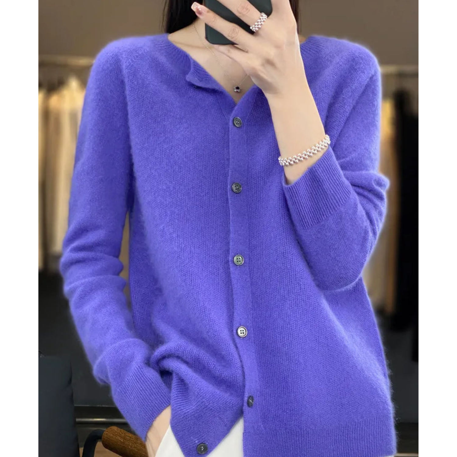 Veronica | Damen-Strickpullover mit Rundhalsausschnitt 