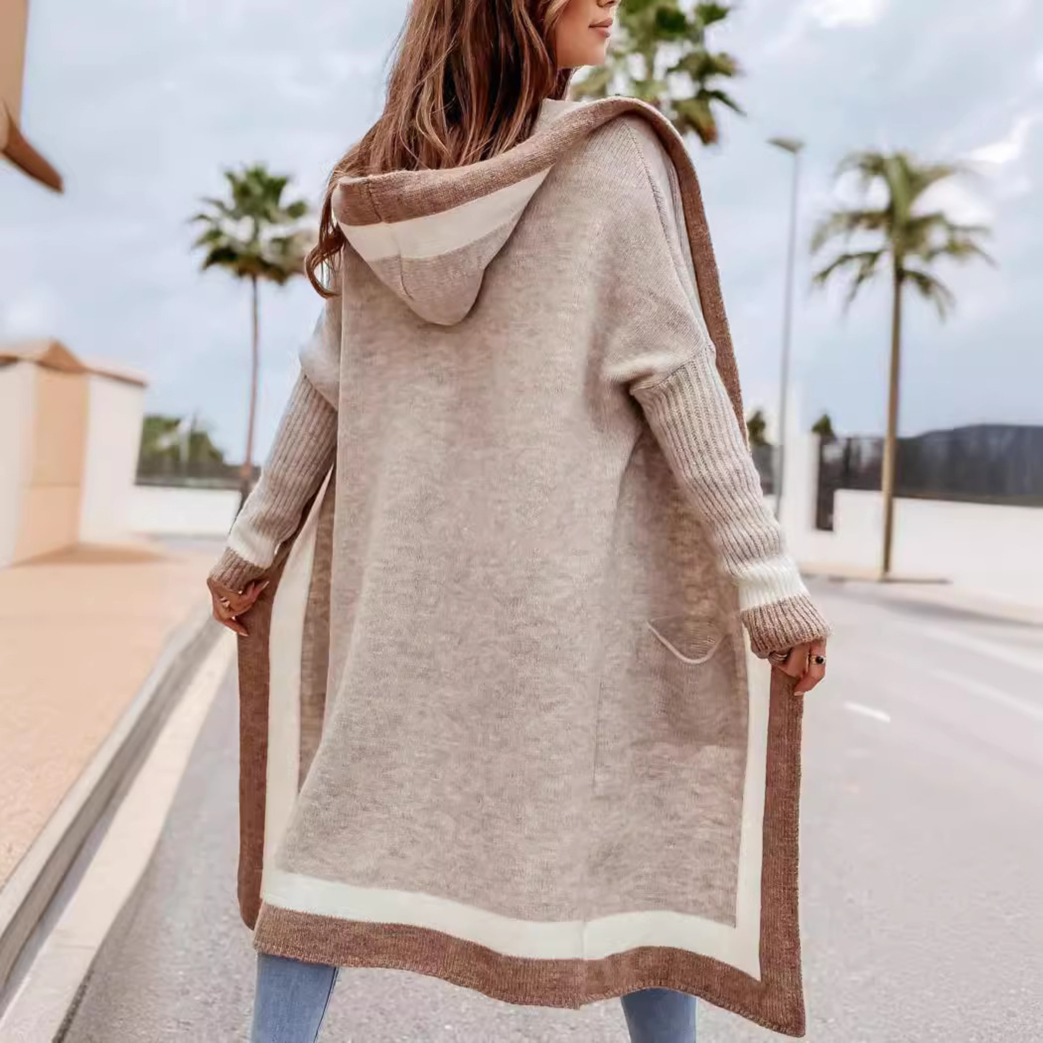 Sarah | Oversize-Strickjacke mit Kapuze