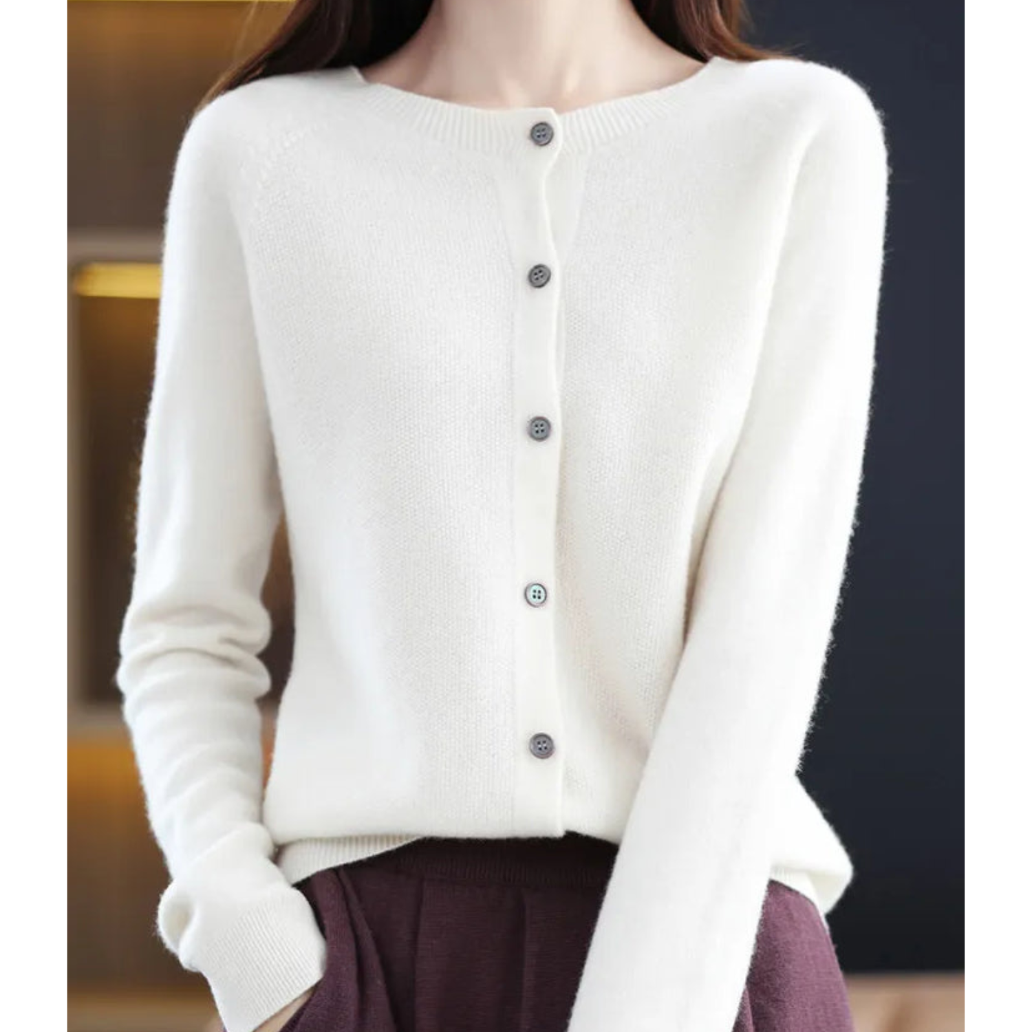 Veronica | Damen-Strickpullover mit Rundhalsausschnitt 