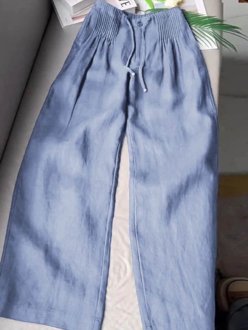 Camille – Locker sitzende Hose aus Baumwolle und Leinen 