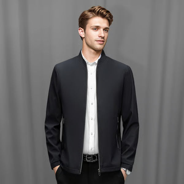 Herrenjacke mit Stehkragen und Reißverschluss 