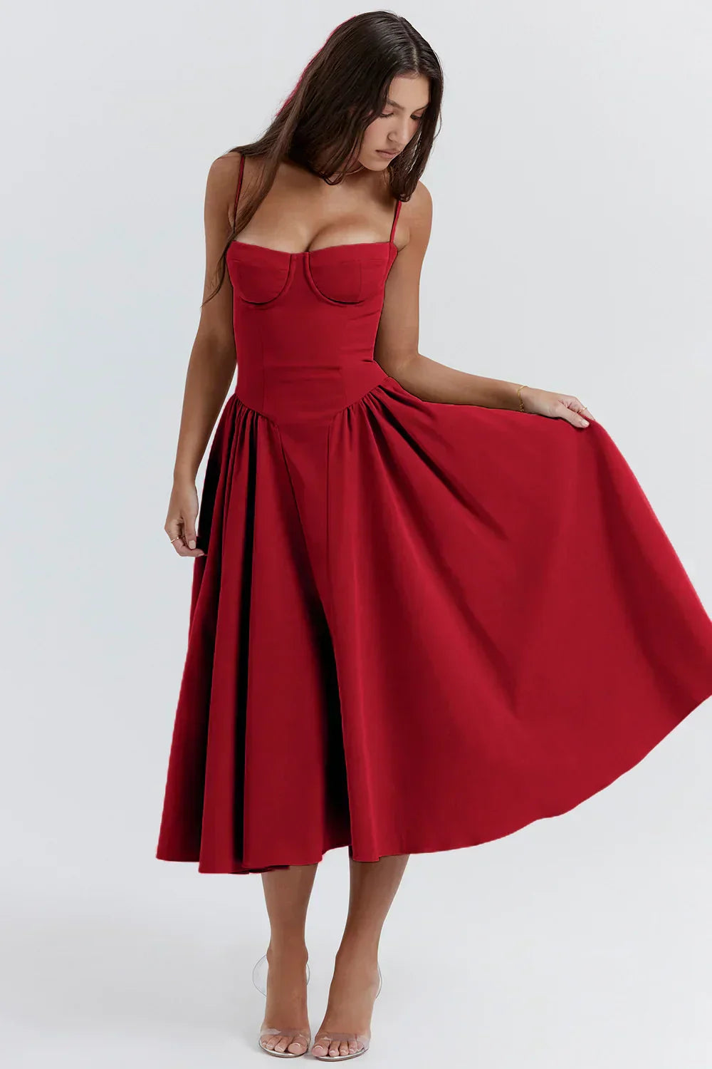 Ilona | Weich fließendes Midikleid