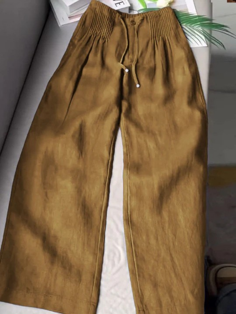 Camille – Locker sitzende Hose aus Baumwolle und Leinen 