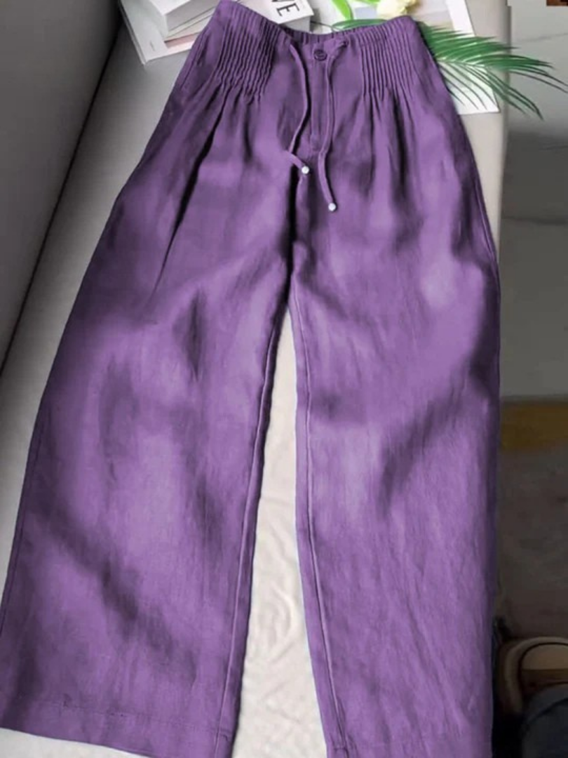 Camille – Locker sitzende Hose aus Baumwolle und Leinen 