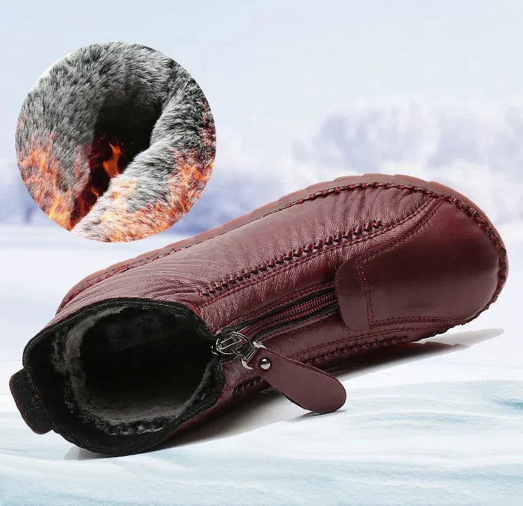 Rutschfeste Damenstiefeletten aus Naturleder 