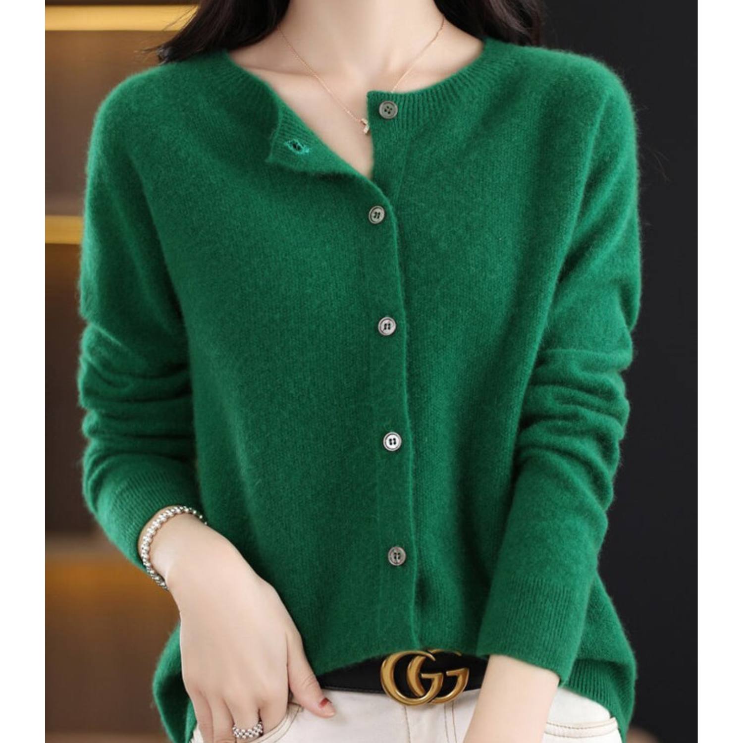 Veronica | Damen-Strickpullover mit Rundhalsausschnitt 