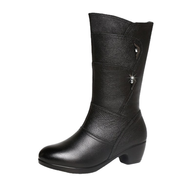 Damen-Stiefeletten mit Plateausohle und halbhoher Wadenhöhe 