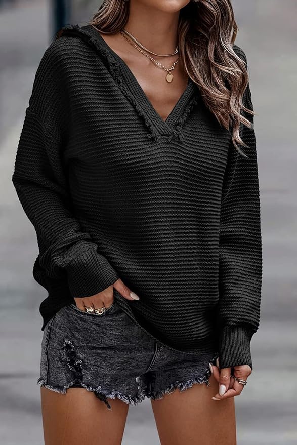 Camilla | Strickpullover mit Kapuze 