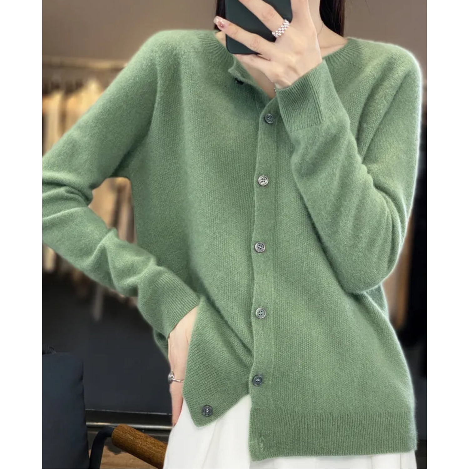 Veronica | Damen-Strickpullover mit Rundhalsausschnitt 