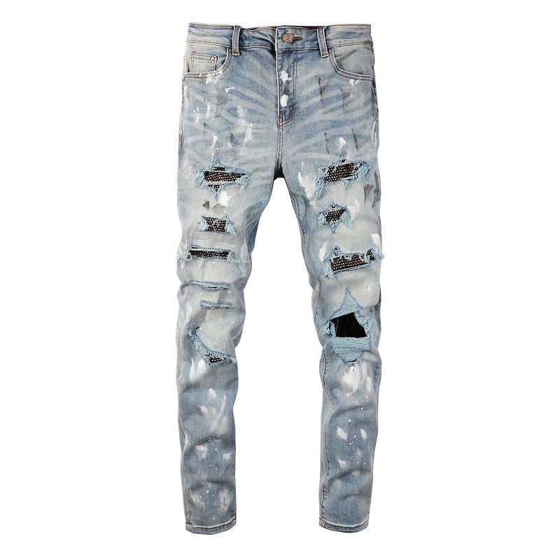 Fleckige Jeans