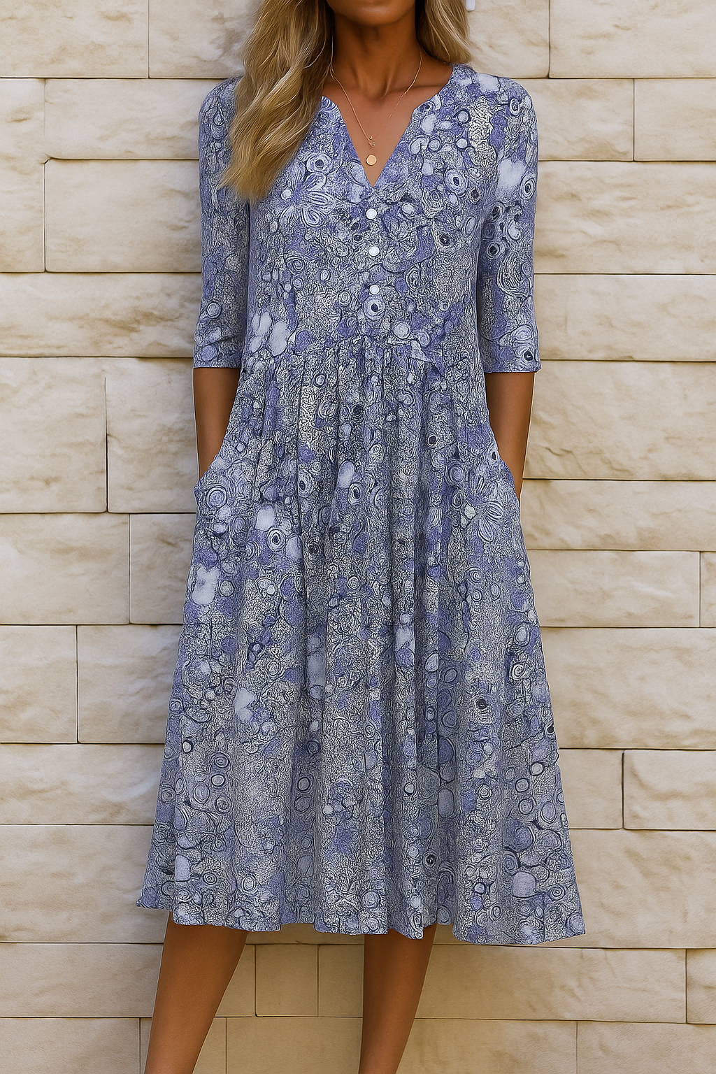 Miranda | Elegantes Kleid mit V-Ausschnitt