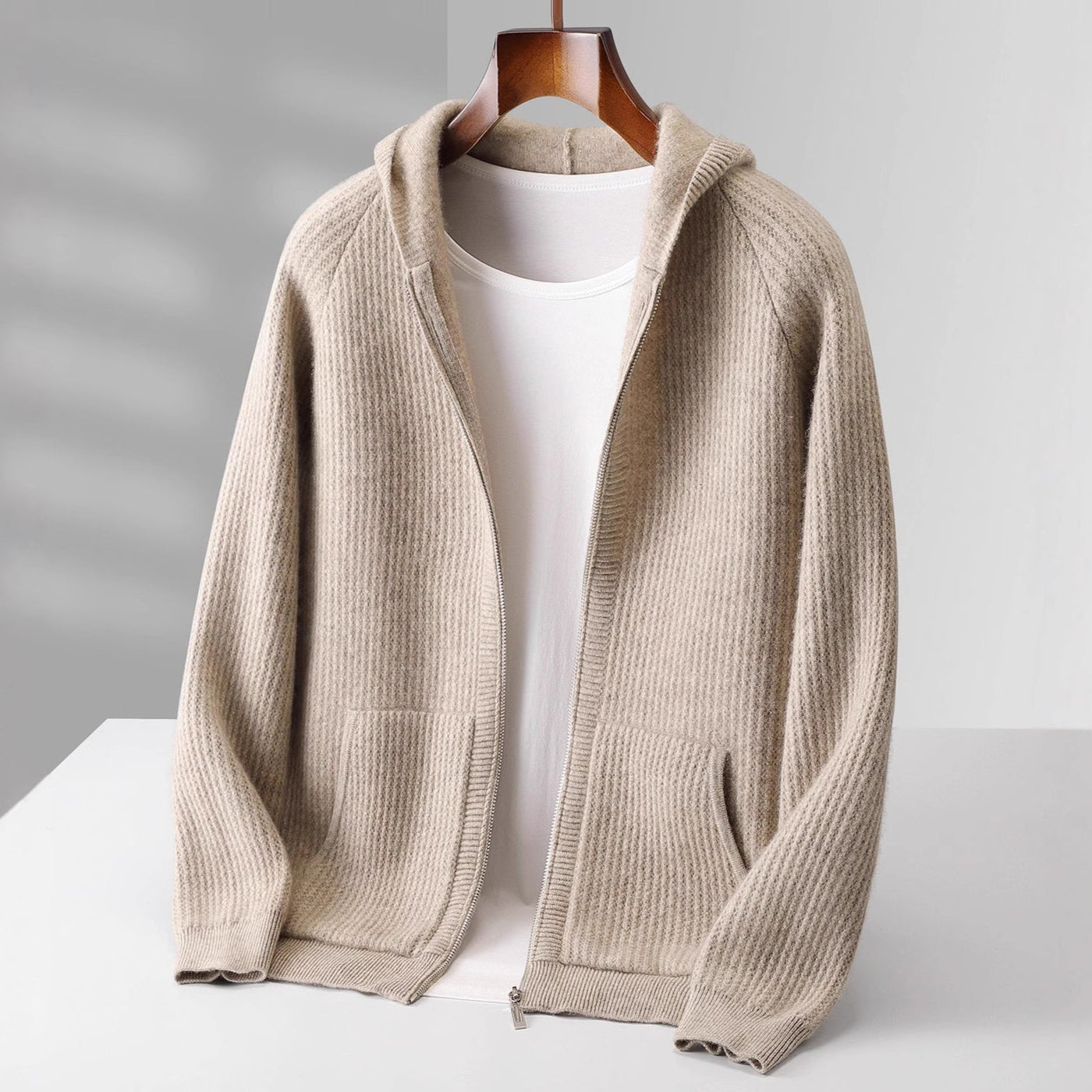 Tyrone | Kaschmir-Kapuzenpullover mit Reißverschluss