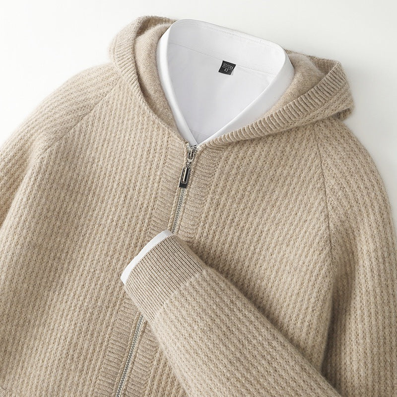 Tyrone | Kaschmir-Kapuzenpullover mit Reißverschluss