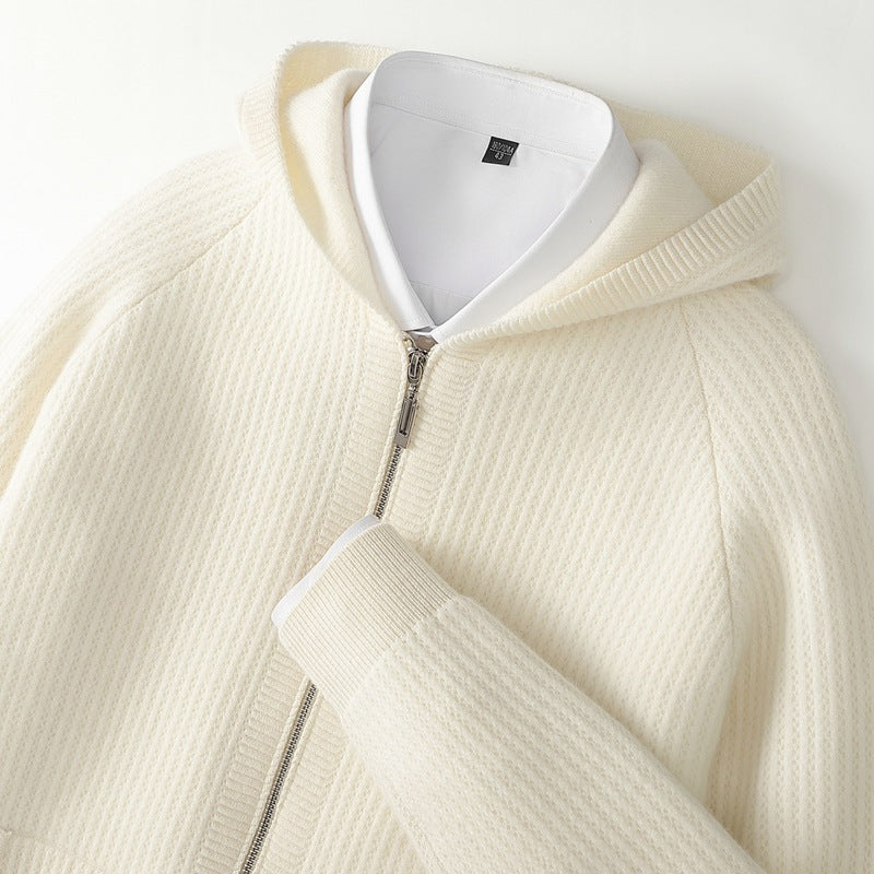 Tyrone | Kaschmir-Kapuzenpullover mit Reißverschluss
