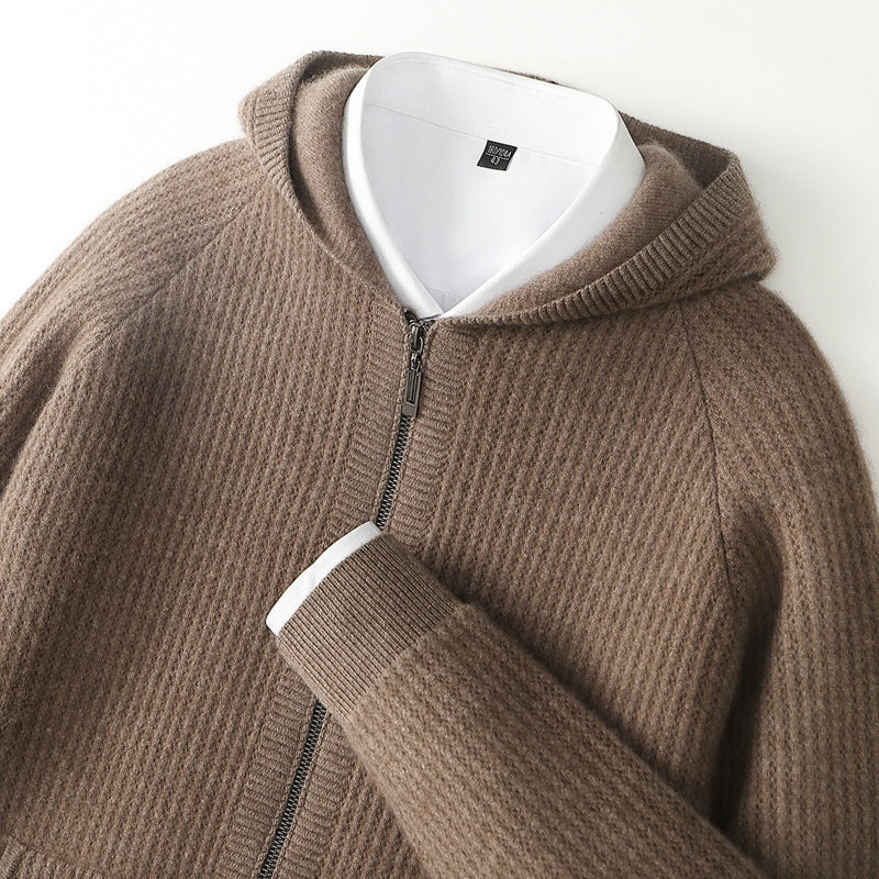 Tyrone | Kaschmir-Kapuzenpullover mit Reißverschluss