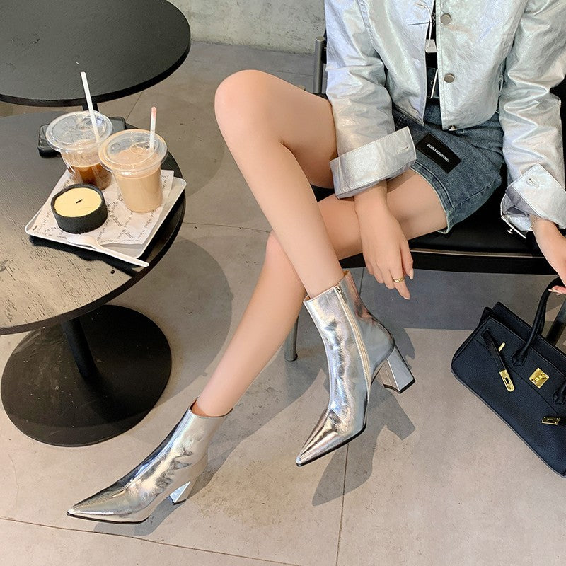 Madelie | Stiefeletten mit schimmerndem Finish