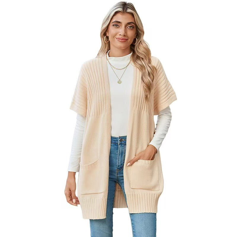 Leichte Strickjacke mit offener Vorderseite