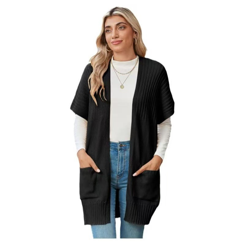 Leichte Strickjacke mit offener Vorderseite