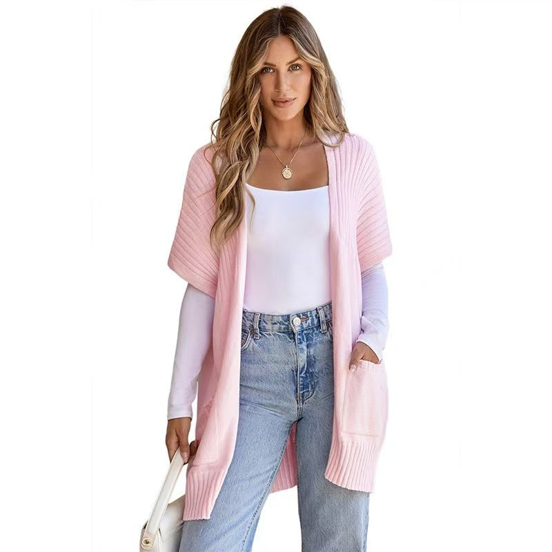 Leichte Strickjacke mit offener Vorderseite