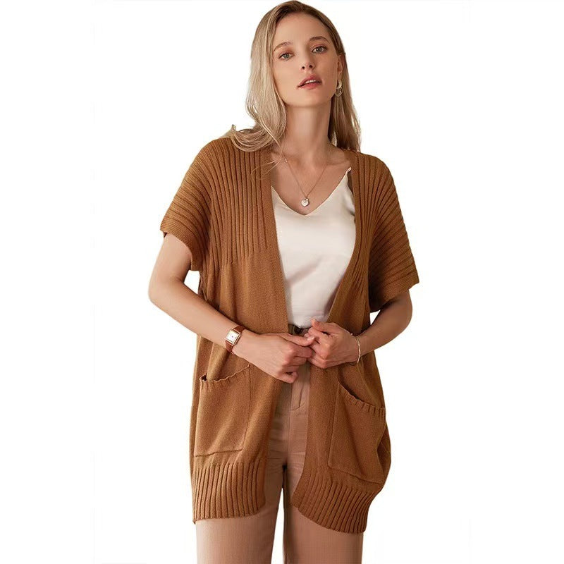 Leichte Strickjacke mit offener Vorderseite