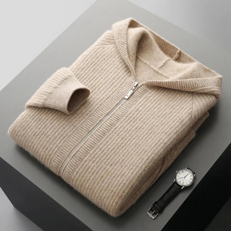 Tyrone | Kaschmir-Kapuzenpullover mit Reißverschluss