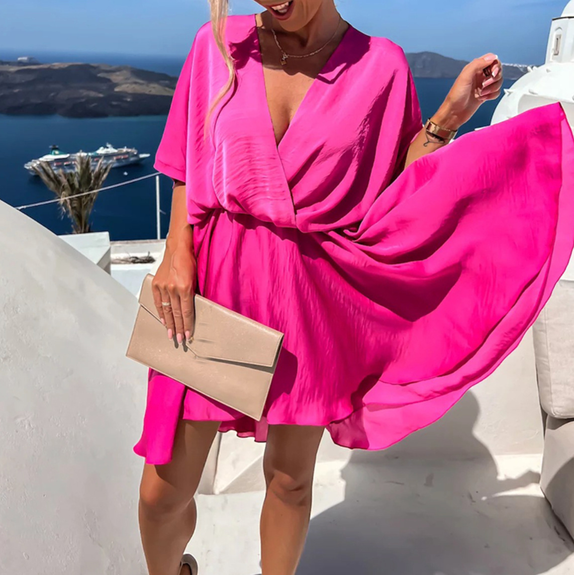 Marlene | Elegantes A-Linien-Minikleid mit V-Ausschnitt