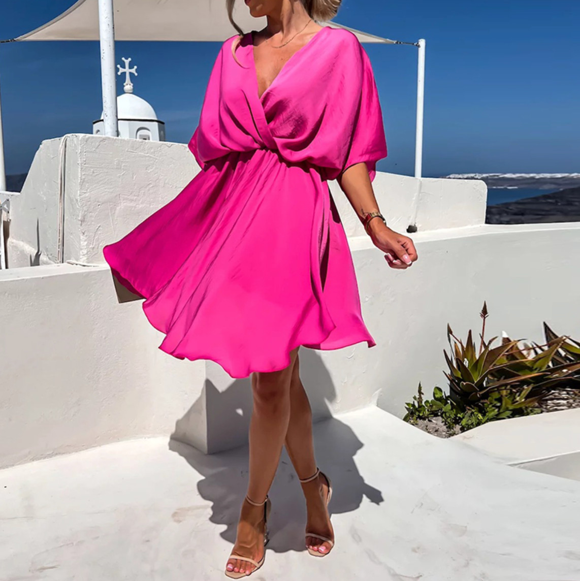 Marlene | Elegantes A-Linien-Minikleid mit V-Ausschnitt