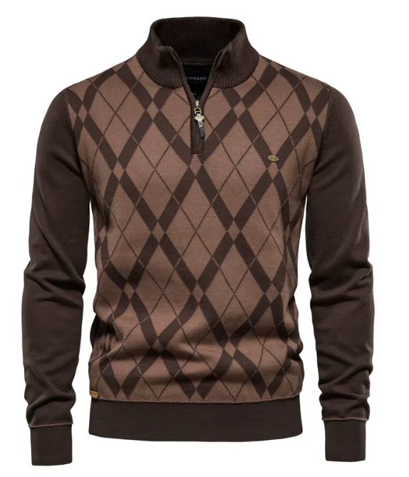 Koelmann | Herren-Pullover mit halbem Reißverschluss 
