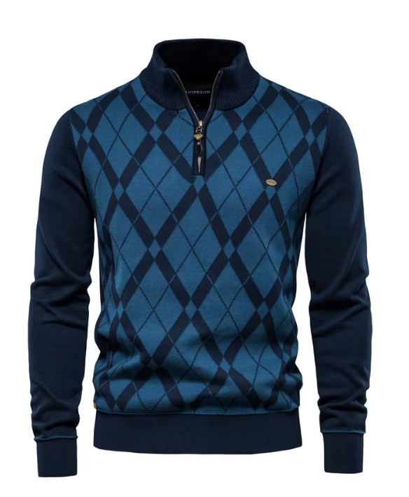 Koelmann | Herren-Pullover mit halbem Reißverschluss 