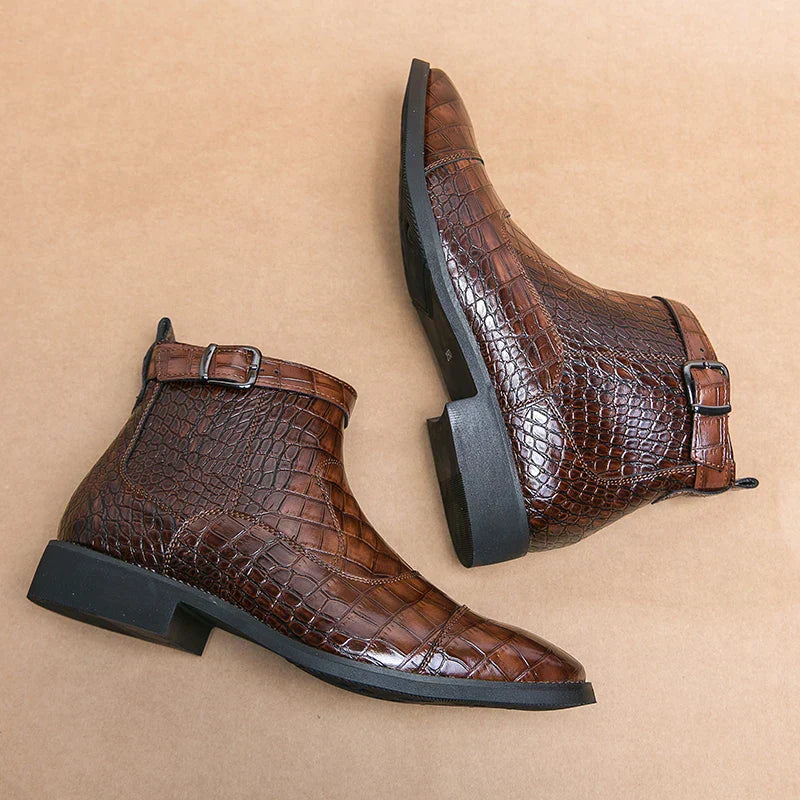 David | Ankle Boots aus Leder mit Schnalle