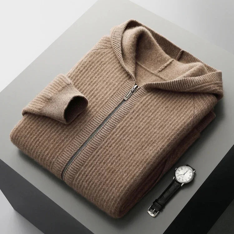 Tyrone | Kaschmir-Kapuzenpullover mit Reißverschluss