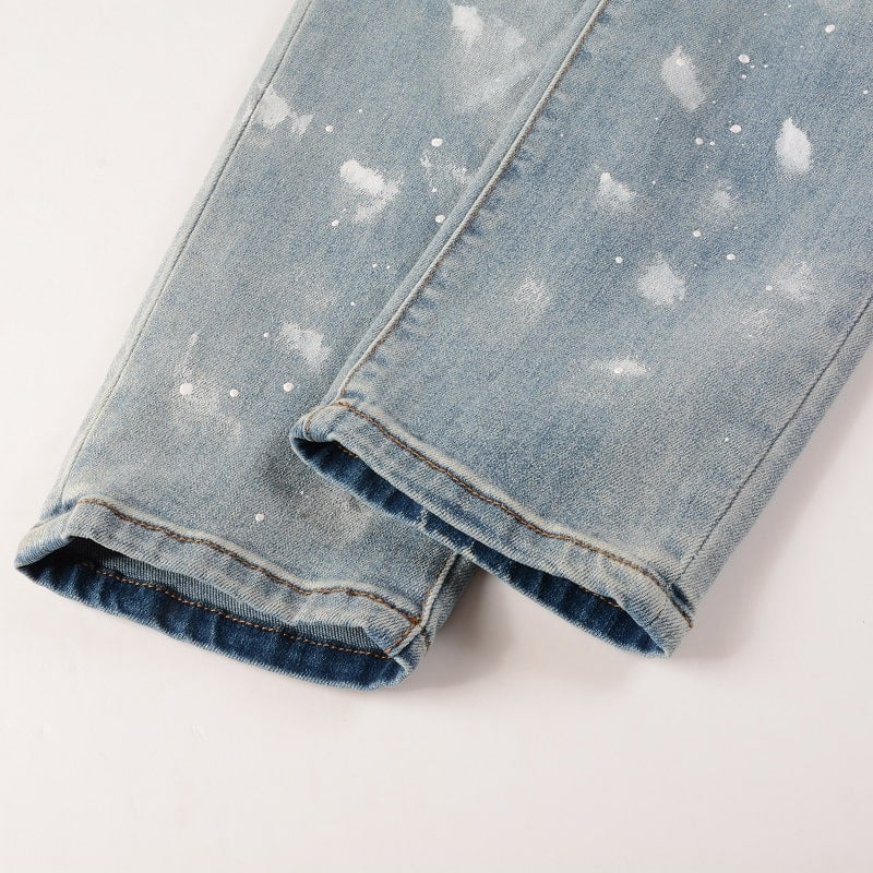 Fleckige Jeans