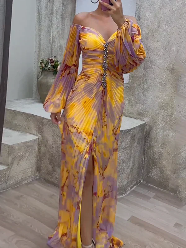 Cecilia | Stilvolles schulterfreies Maxikleid