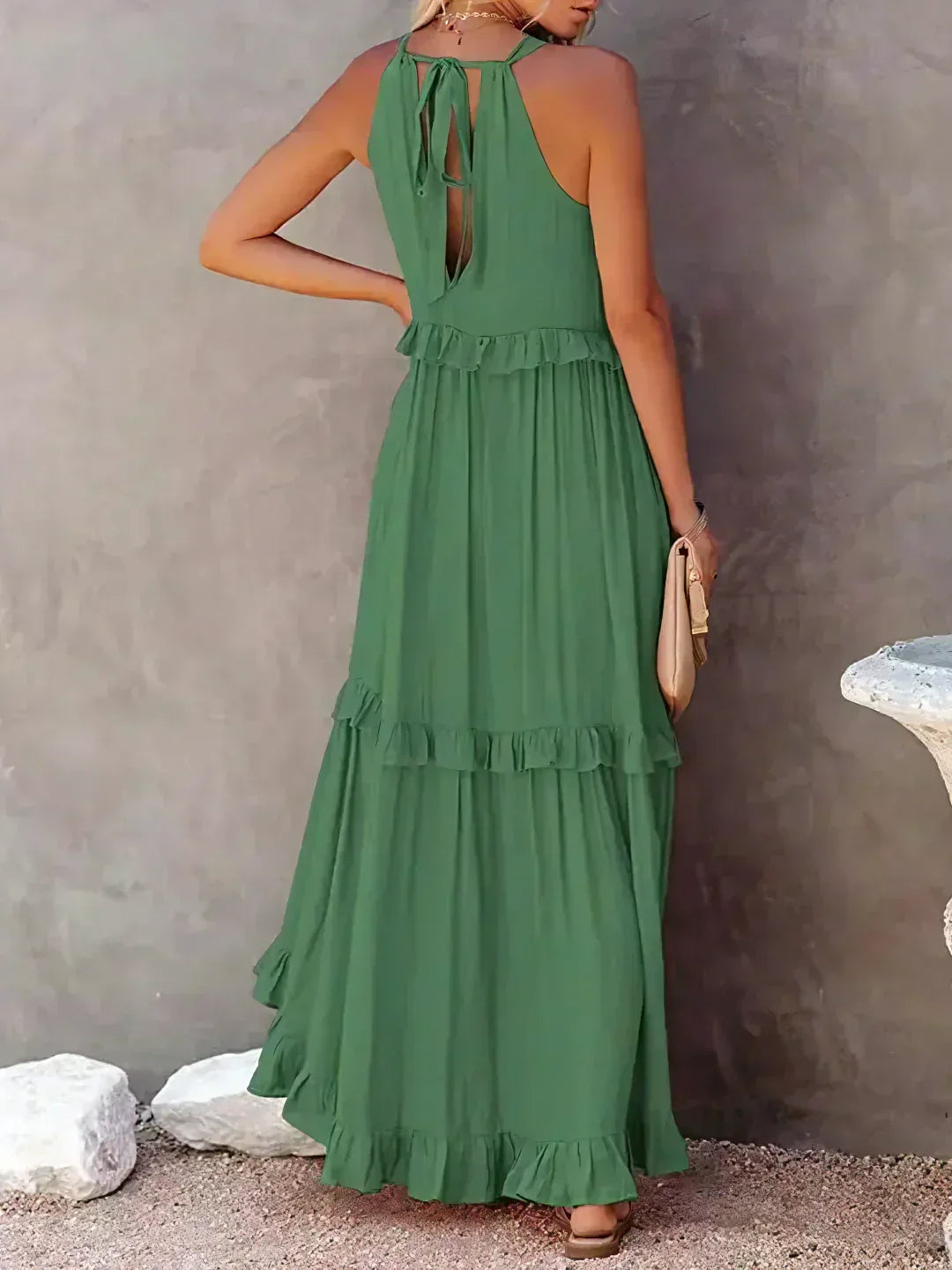 Christa | Schickes Neckholder-Rüschenkleid