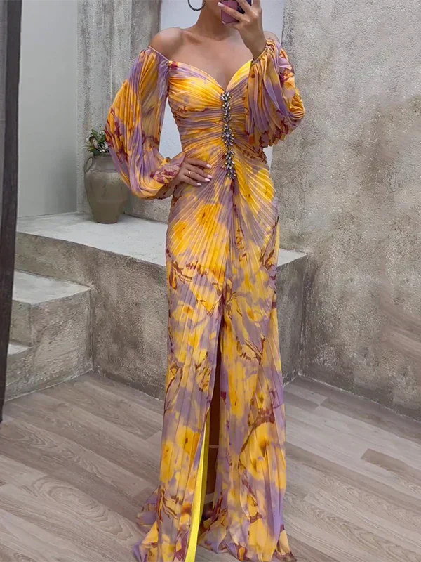 Cecilia | Stilvolles schulterfreies Maxikleid