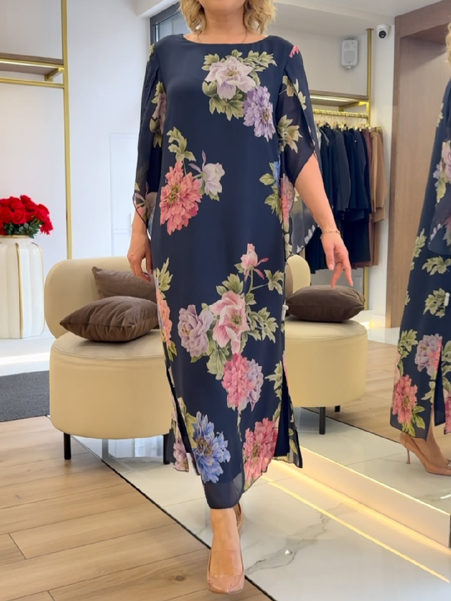 Einzigartiges Maxikleid mit Blumendruck 