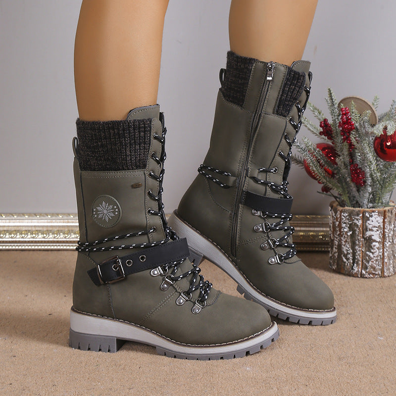 Wasserdichte kniehohe Schneestiefel