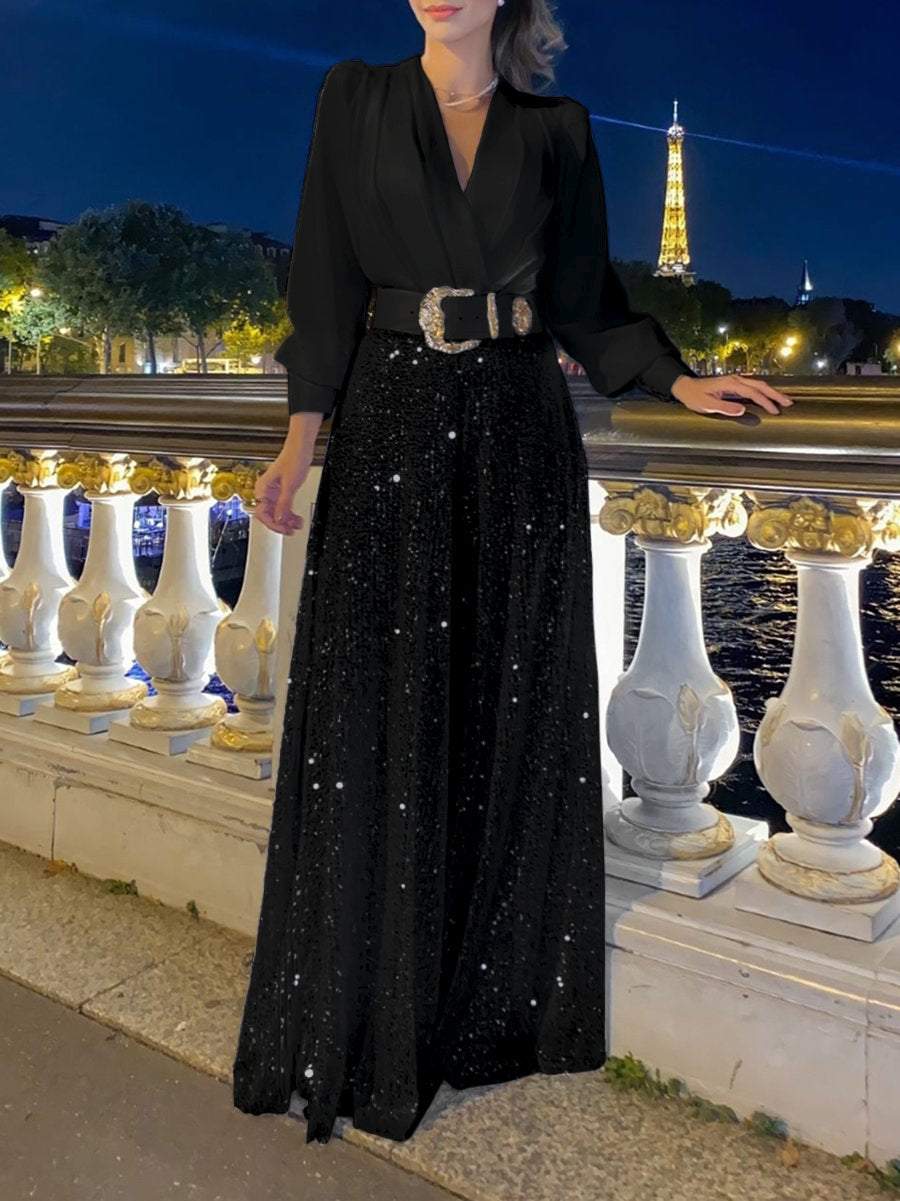 Xyla | Glamouröses Pailletten-Abendkleid