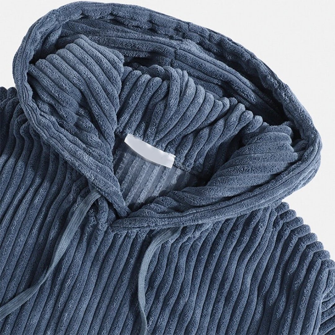 Stellan | Strukturierter Hoodie mit Kapuze mit Kordelzug