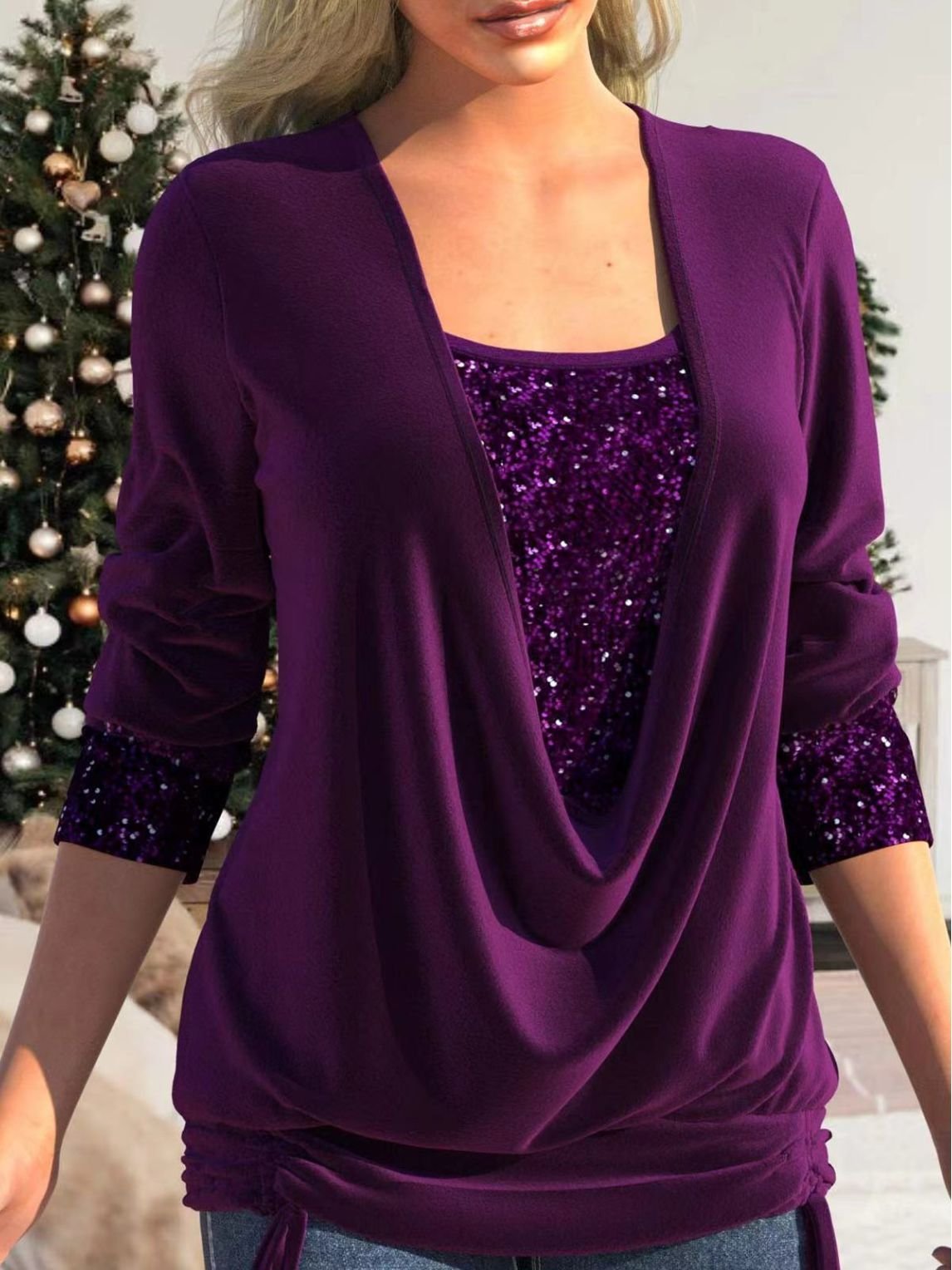 Claire | Glam Glitzer Bluse