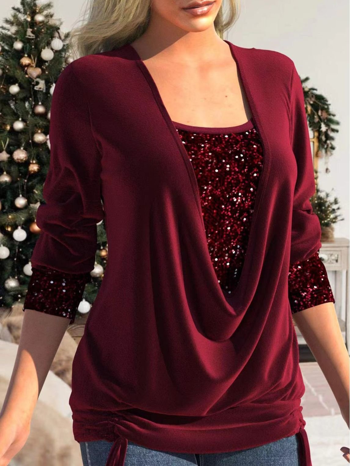 Claire | Glam Glitzer Bluse