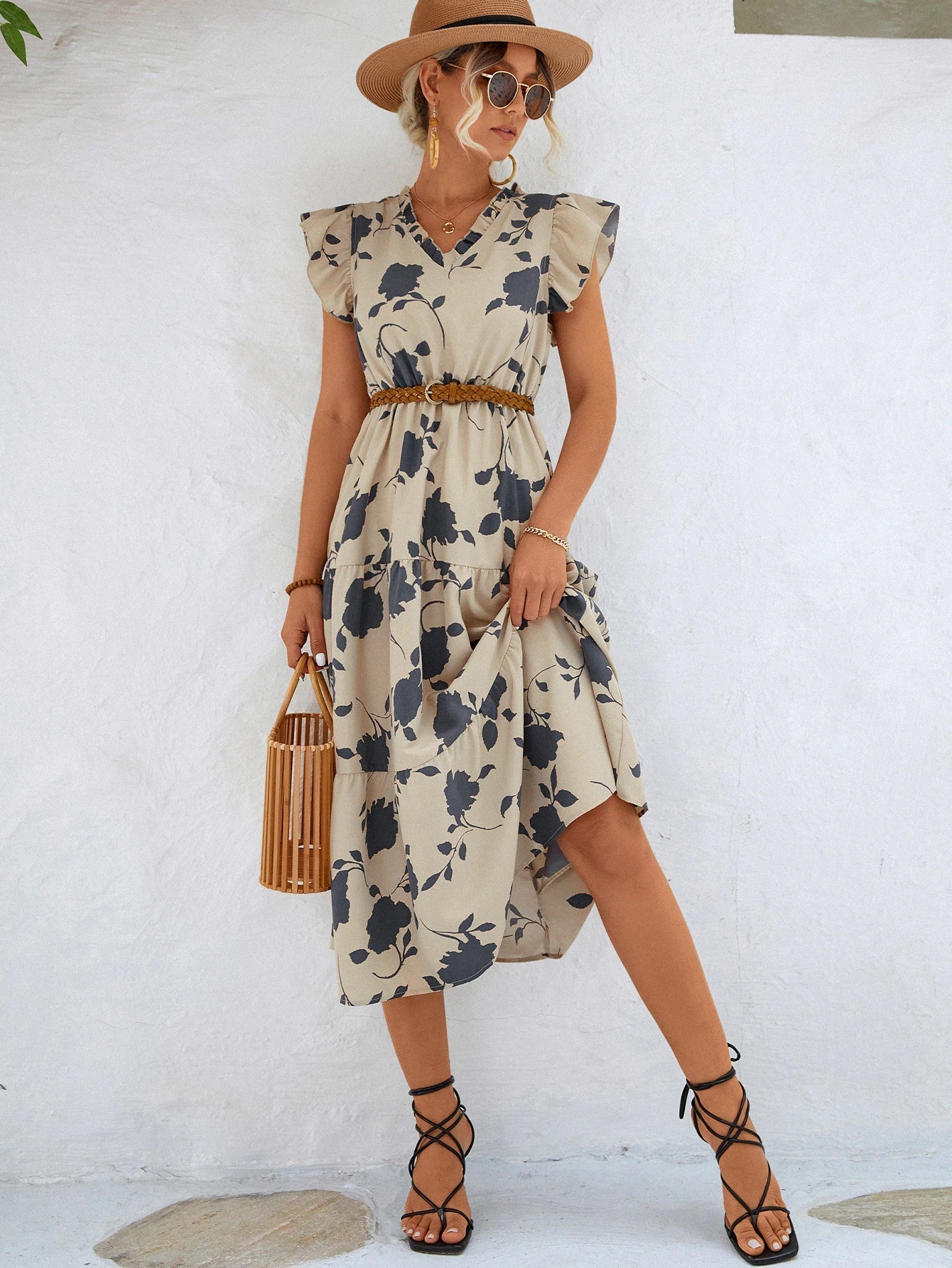 Nerys | Fließendes, Vintage-inspiriertes Blumenkleid