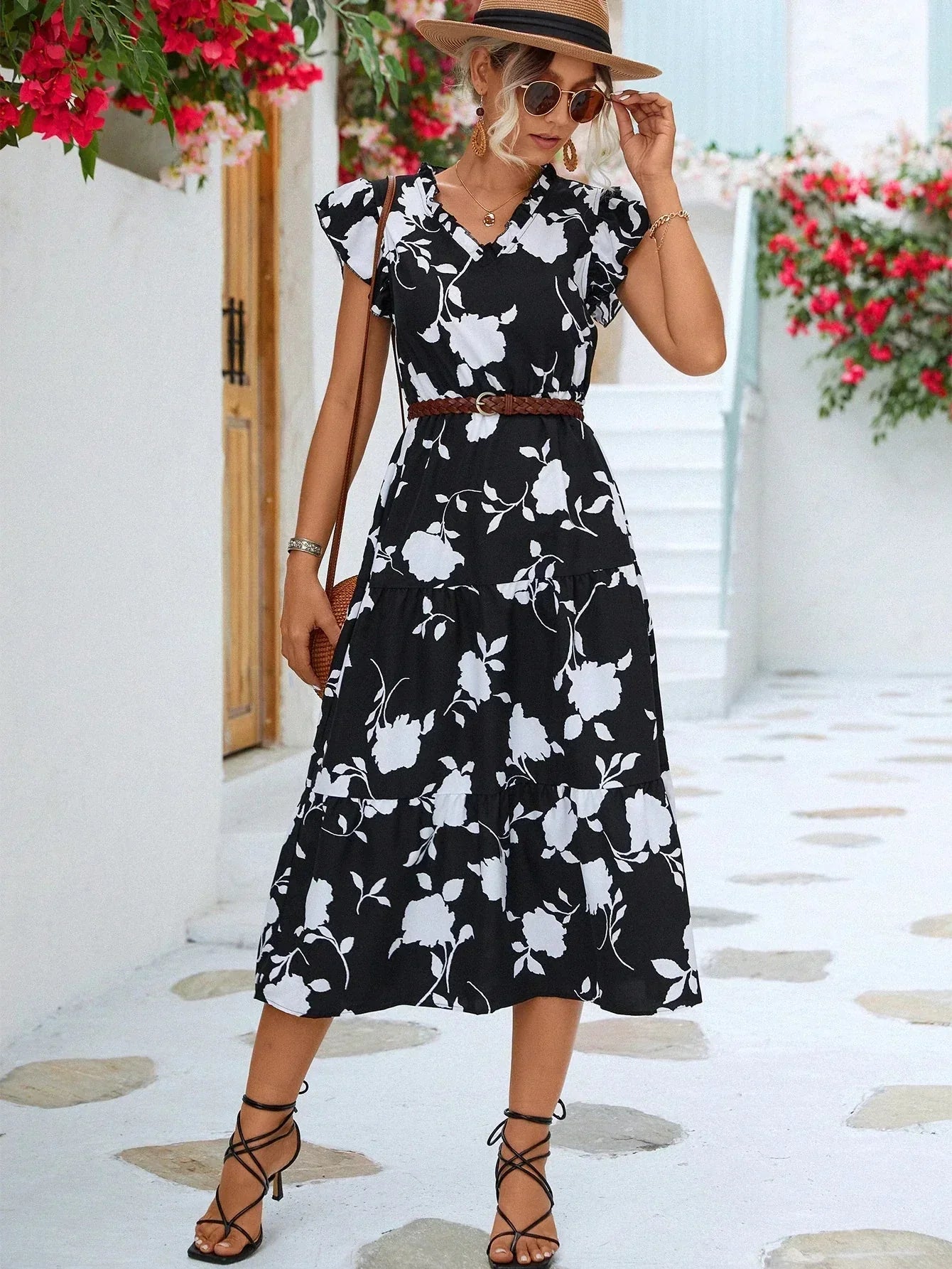 Nerys | Fließendes, Vintage-inspiriertes Blumenkleid